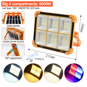 Solar Spotlight 500W Solar Light Outdoor lighting Flood lampu solar IP65 Waterproof solar led Street light outdoor wall light solar panel lampu solar luar rumah terang lampu solar luar rumah automatik  太阳能led灯户外 太陽能燈
