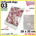 ThomasCup Plastik OPP 28x30 isi 100 Kantong Bening Kemasan Baju Kaos Jualan Lem Perekat. 