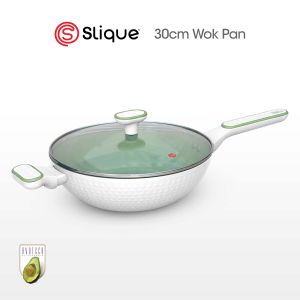 SLIQUE Ceramic Non Stick Fry Pan Dutch Oven Saucepan Wok Pan Cookware Avotech Collection