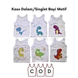 BEE MODERNA - 1 PCS Singlet Anak Singlet Kaos Dalam Bayi Motif Karakter Putih Dan Warna Star Kids Stiker