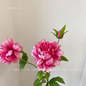 Hoa mẫu đơn giả cao cấp 1 cành 2 bông 1 nụ 80cm trang trí nhà cửa sự kiện lễ tết đám cưới siêu đẹp mộng mơ hoa giả cao cấp decor cửa tiệm studio