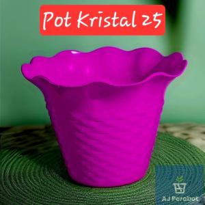 GROSIR 1/2 Lusin Pot Kristal 25 / Pot Tanaman / Pot Bunga / Pot Plastik / Pot Cantik / Pot Kembang