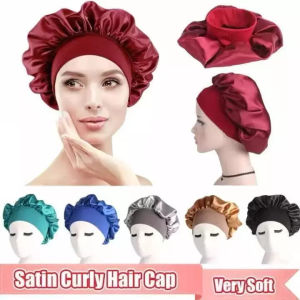 【COD】Satin Hair Cap Silk Hair Cap Adjustable Hair Cap Natural Curly Hair Hat Beauty Care Adjustable Hair Cap Suitable for Bedtime Use Ladies Natural Curly Hair Cap Beauty Care