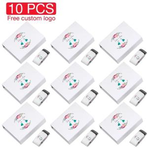 JASTER 10 PCS LOT USB Flash Drive Free Custom Logo Pen Drive Leather Memory Stick White Box Pendrive 128GB 64GB 32GB Color Print2026