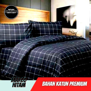 Mutiara Bedcover Set Bahan Katun Lokal Premium Motif MARCO Badcover Set Homemade Adem Aestetic Promo Bed Cover Murah
