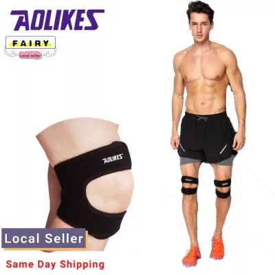 (SG Seller) AOLIKES Adjustable Sport Patella Knee Strap Fitness Knee Support Brace Running Leg Guard Patella Sport Knee Wrap Stabilizer Training Sport Safety-FH07