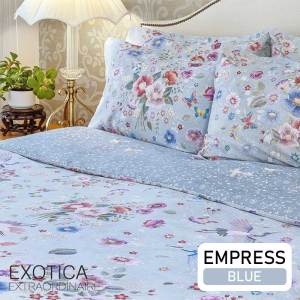 EXOTICA ชุดผ้าปูที่นอนรัดมุม+ปลอกหมอนหนุน ลาย Empress ที่นอน 6 ฟุต / 5 ฟุต / 3.5 ฟุต (ผ้าปู ปลอกหมอน)
