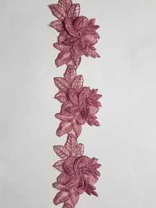Renda Bordir Roll Motif Violet Lebar 7 cm