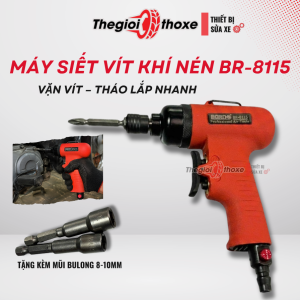 Súng bắn vít bằng hơi Born BR-8115 máy tháo bu lông ốc vít chuyên dụng cho thợ và các nhà máy lắp ráp. Tặng 2 đầu bu lông 8-10mm - Thế Giới Thợ Xe