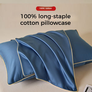 2pcs 100% Long Staple Cotton Pillowcases Ultra Soft Breathable Solid Pillow Cover 40x60 Cozy Skin Friendly Pillow Cases 48x74cm2026