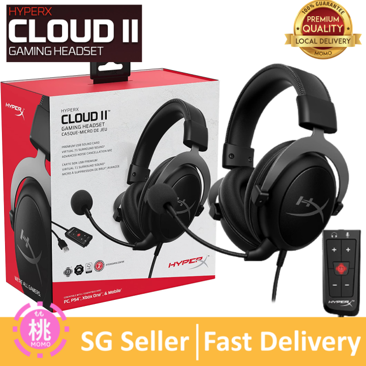 HyperX Cloud II Cloud 2- Gaming Headset, 7.1 Surround Sound, Memory Foam Ear Pads, Durable Aluminum Frame, Detachable Microphone, Works with PC, PS5, PS4, Xbox Series X|S, Xbox One – Gun Metal