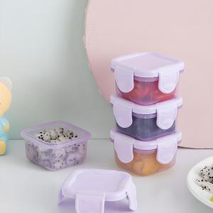 Set 4 Hộp Trữ Đông Trữ Đồ Ăn Dặm Cho Bé 60ml KidsWorld Đựng Thức Ăn Có Nắp Đậy Chắc Chắn