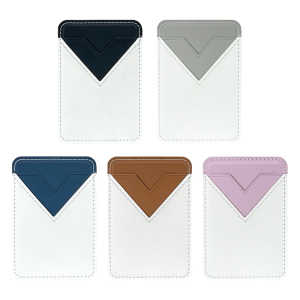 Multiurpose Phone Sticker Wallet PU Leather Design Adhesive Holder for Credit Cards Enhances Grip Functionality