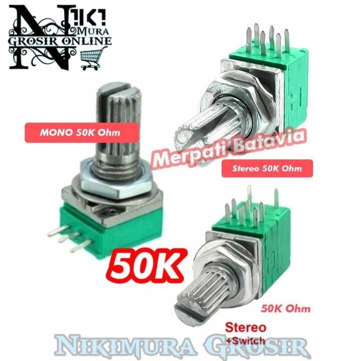 Potensio 50K Variabel Resistor B50K Mono Stereo Plus Switch Variable ...