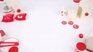 Childrens Wooden Bread Maker Coffee hine Mixer Combination Boys and Girls Kitchen Play House Small Household Appliances Toys