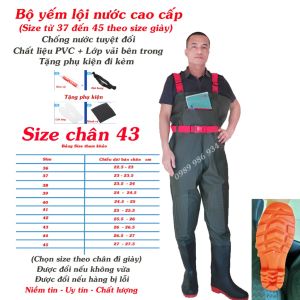 Bộ yếm lội nước loại dày cao cấp phong cách cá tính lịch lãm có túi chứa đồ
