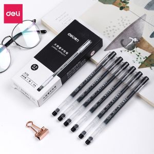 Bút GEL mực nước văn phòng 0.5mm Deli ba màu xanh đen đỏ nhanh khô viết đều trơn tru lâu hết mực
