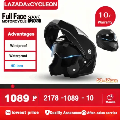 AENXRD Motorcycle Helmet Full Face Modular Helmet Windproof Warm Safe Dual Lens Mens and Womens Helmet with BPS/ICC certified Electroplated lenses