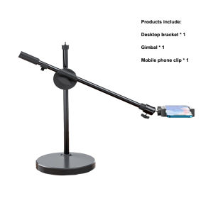 Selfie Ring Light with Desk Stand and Phone Holder 10 Desktop Ring Lights for Laptop/Computer Overhead Camera Mount Tripod Stand with 360° Shooting Arm