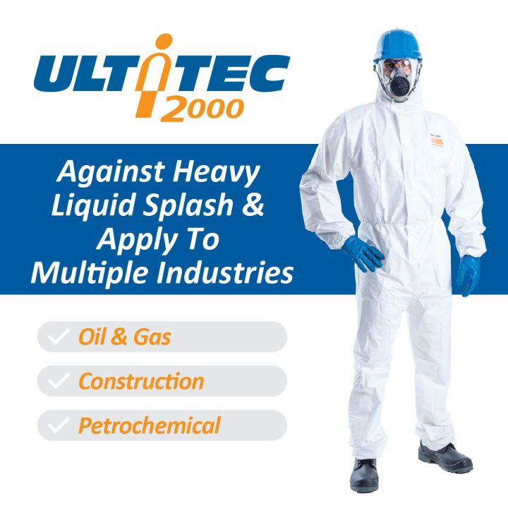 SAFETYWARE ULTITEC 2000 Protective Suit Oil, Liquid Splash Infective ...