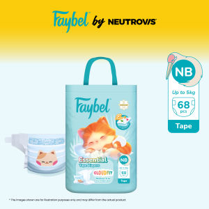 Faybel by Neutrovis Baby Essestial TAPE Disposable Baby Diaper - NB 68pcs (TAPE)