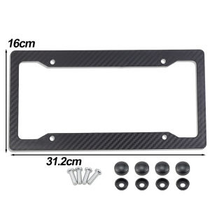Car License Plate Frame ABS Carbon Fiber Plate Bracket