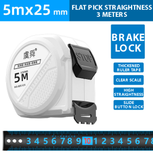 Anti-cut hand 10M steel tape measure blue fluorescent steel tape measure industrial automatic locking steel tape measure (5M 10M) self-locking steel subway meter tape measure heavy duty measuring tool level