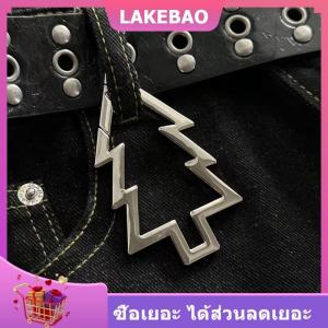 【LAKEBAO】 Y2K ทรงรีรูปทรงเรขาคณิตรูปวงรีพวงกุญแจคาราบิเนอร์กุญแจรถพวงกุญแจโกธิคของตกแต่งกระเป๋าเป้สะพายหลัง