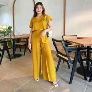 Setelan Panjang Wanita Crop V Bahan Rayon Premium Termurah Kekinian