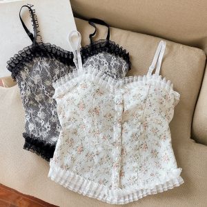 Áo 2 Dây Nữ Ren Hoa Tiểu Thư Đính Hạt Viền Bèo Chun Sau Dáng Croptop Siêu Sang Chảnh Có Mút Ngực Áo Kiểu Nữ Đẹp Sang Chảnh 2022 (có sẵn - freeship)