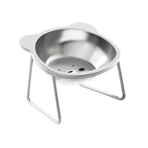 Elevated Cats Bowl Stainless Steel Cats Bowl with Metal Stand Whiskers FriendlyRaised Water Dish for Dog Cats