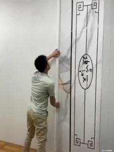 Background Cloth European Style Extended Space Three-Dimensional Hanging Cloth European Living Room Palace Live Streaming Wall Background Wall Mural Wall Cloth