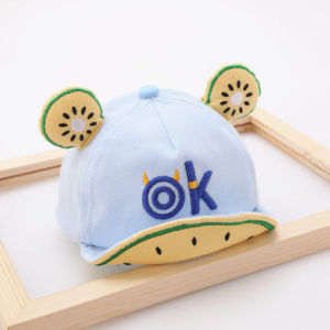 For 3 to 24 Months--Smart Baby MZ8768 Korean Sweet OK Fruits Style Child Baby Baseball Boys Soft Cotton Bucket Sun Hat Gift LH M52