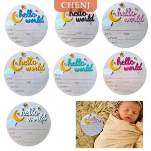 [COD] CHENJ กระดานไม้แจ้งเตือนทารกแรกเกิด Hello World น่ารักประกาศคลอด