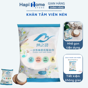 Khăn Tắm Du Lịch Dạng Viên Nén Tiện Dụng Chất Liệu 100 % Cotton Thấm Hút Tốt Mềm Mịn Kích Thước 70*140 cm