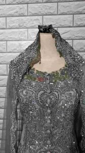 Set Kebaya Akad Pesta Silver & Rok Batik