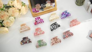 WILLBOND 6 Pieces Medium Hair Claw Clips for Thin Hair 2.6 Inch Tortoise Shell Clip Banana Jaw Hairpin French Style Barrettes Head Accessories for Women Girls(Classic Patterns)