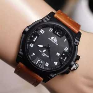 COD - Jam Tangan Fashion Pria Quiksilver 2131SL Tanggal Aktif Tali Kulit FREE Baterai