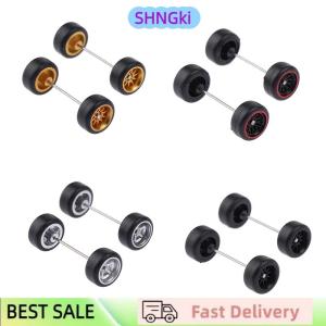 SHNGki Innovative ABS Basic Modified Parts Vehicle Toy For Hotwheels Tomica Mini GT 1 Set 1 64 Model Car Wheels With Rubber Tires
