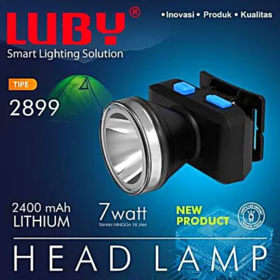 Senter Kepala Luby 2899 Putih / Kuining 7W 2400mAH