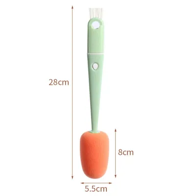 3 in 1 Cup Cover Cleaning Brush Detachable Long Handle Soft Sponge Cup Brush Kitchen Cleaning Tool