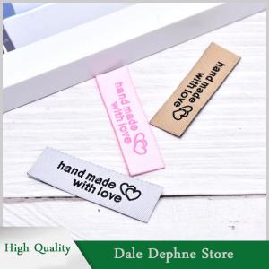 [Dale Dephne] ป้ายผ้าทำด้วยมือ50ชิ้นป้ายพิมพ์ลายปักอุปกรณ์เย็บผ้าแบบทำมือ