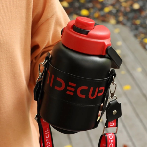 กระติกเก็บเย็น แก้วเก็บเย็น1100ML316สแตนเลส แก้วเก็บเย็น24ชม กระบอกเก็บเย็น(มีฟาง+มีหูหิ้ว+มีสายรัด)