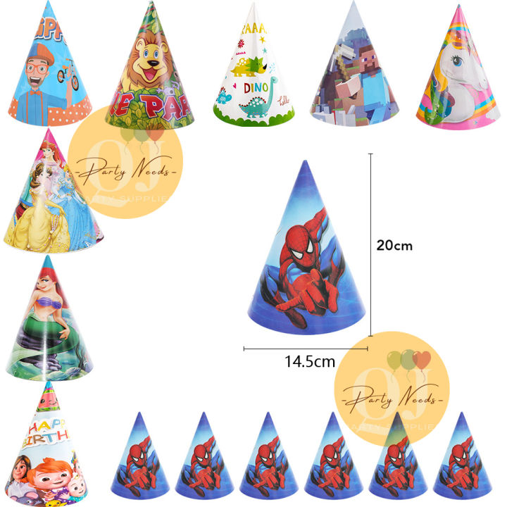 10pcs Character Party Hat For Kids Birthday party supplies Party Needs Kids  Happy birthday