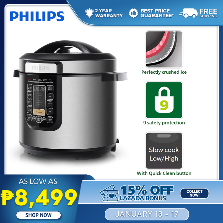 PHILIPS 8in 1 [HD2137/62] 6 Liters Multi Cooker (Pressure Cooker, Slow