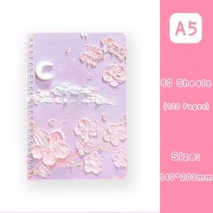 A5 Oil Painting Coil Notebook Spiral Landscape aesthetic notepad Student Office school supplies