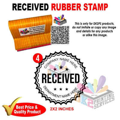RECEIVED CUSTOMIZED RUBBER STAMP MACHINE MADE WOOD HANDLE READY TO USE STAMP