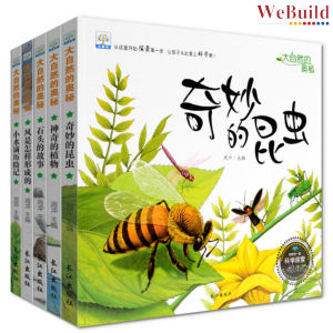 大自然的奥秘（全套5册）彩色版 昆虫水滴风石头植物百科全书 幼儿童早教读物科普启蒙图画书 Chinese Children Nature Picture Story Book Buku Webuild