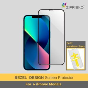 ZiFRIEND Screen Protector for iPhone 14 Pro Max 14 Plus / 11 12 13 Mini / X XR XS 9H Hardness Full Bezel Tempered Glass with Installation Tools