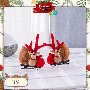 [Little B House] Christmas Antlers Hairball Cute Hair Ornament Clip Hair Clip Hairpins Christmas Hair Clip 圣诞节鹿角发夹 - XM02